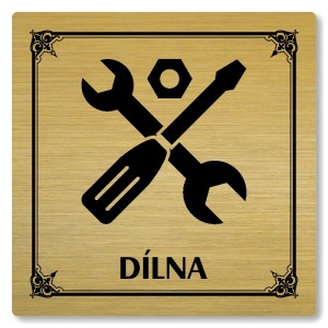 Dílna, 80x80mm, zlatá, Nebraska